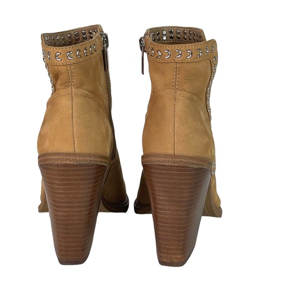 Vince Camuto Womens VC-Kemelly Peep Toe Ankle Booties Brown Womens Size 6.5 M - Picture 3 of 12
